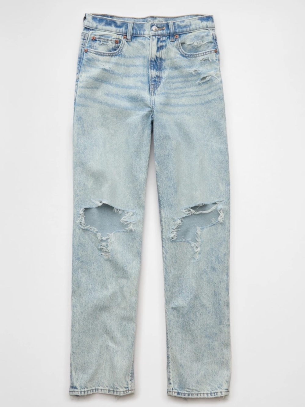American eagle strigid ripped super high-waisted baggy straight jean US 6